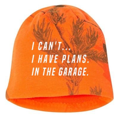 I Cant I Have Plans In The Garage funny saying Kati - Camo Knit Beanie