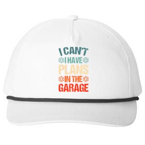 I Can't I Have Plans In The Garage Funny Car Mechanic Dad Gift Snapback Five-Panel Rope Hat