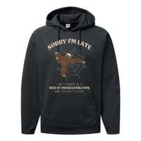 I Caught In Web Procrastination & CouldnT Escape Retro Performance Fleece Hoodie