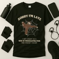 I Caught In Web Procrastination & CouldnT Escape Retro T-Shirt