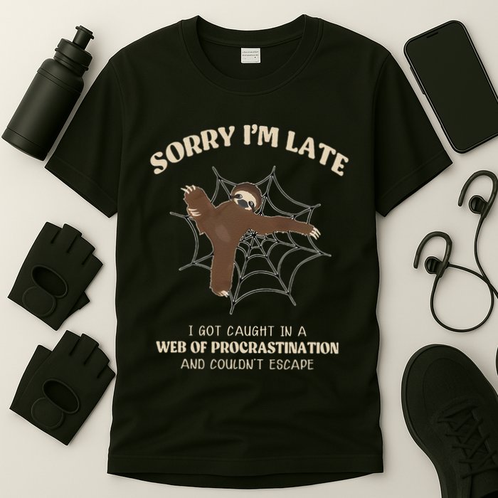 I Caught In Web Procrastination & CouldnT Escape Retro T-Shirt