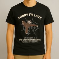 I Caught In Web Procrastination & CouldnT Escape Retro T-Shirt