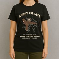 I Caught In Web Procrastination & CouldnT Escape Retro T-Shirt