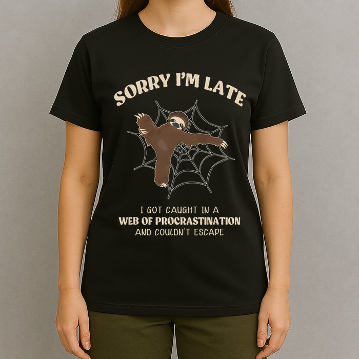 I Caught In Web Procrastination & CouldnT Escape Retro T-Shirt