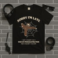 I Caught In Web Procrastination & CouldnT Escape Retro T-Shirt