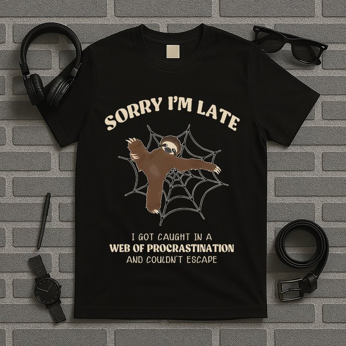 I Caught In Web Procrastination & CouldnT Escape Retro T-Shirt