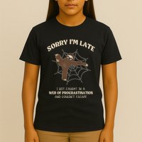 I Caught In Web Procrastination & CouldnT Escape Retro T-Shirt