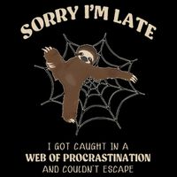 I Caught In Web Procrastination & CouldnT Escape Retro Flat Bill Trucker Hat
