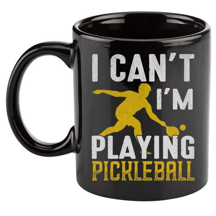 I Can't I'm Playing Pickleball Paddle 11oz C Handle Ceramic Mug