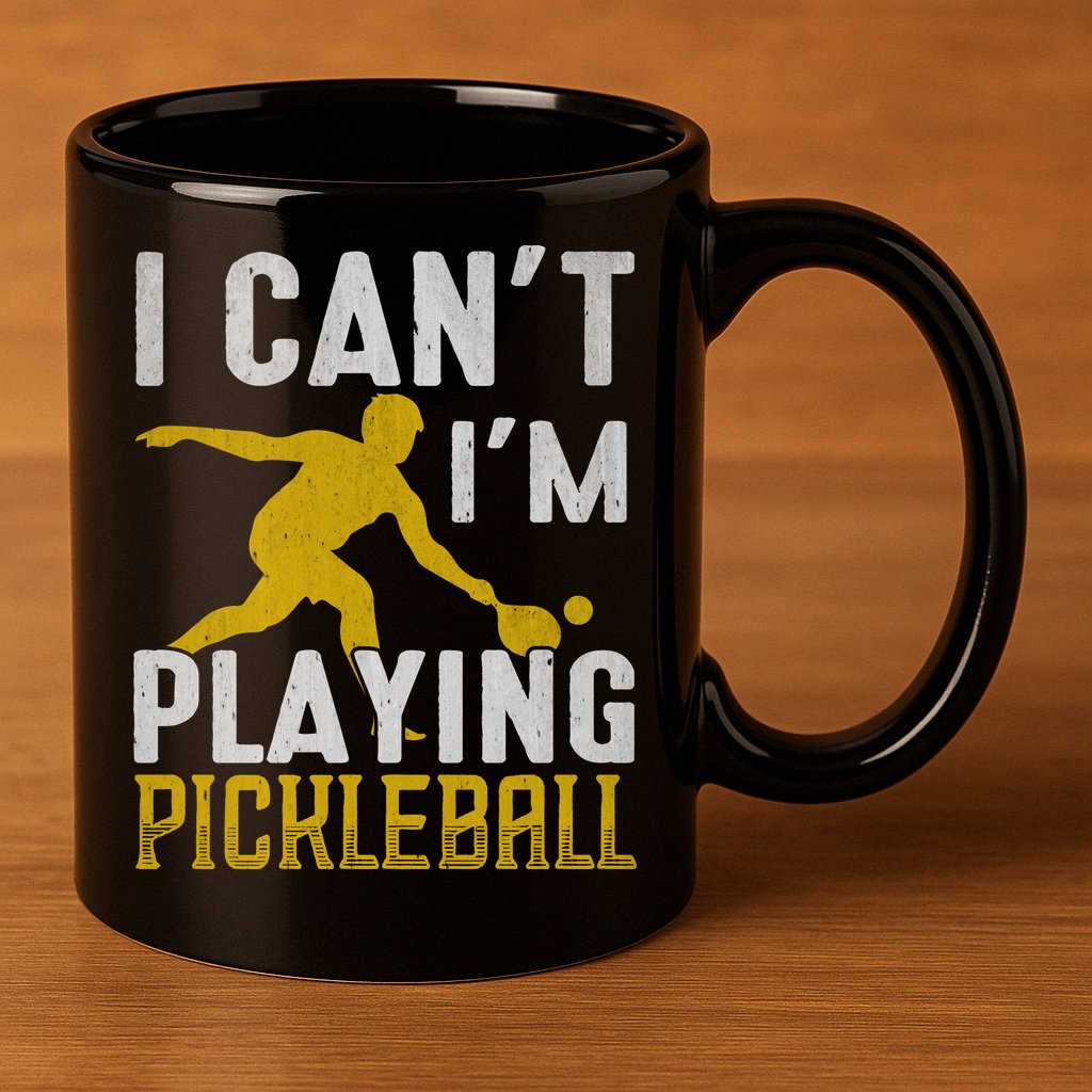 I Can't I'm Playing Pickleball Paddle 11oz C Handle Ceramic Mug