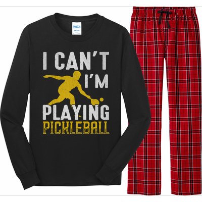 I Can't I'm Playing Pickleball Paddle Long Sleeve Pajama Set