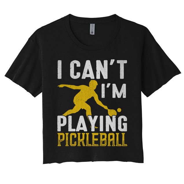 I Can't I'm Playing Pickleball Paddle Crop Top