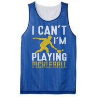 I Can't I'm Playing Pickleball Paddle Mesh Reversible Basketball Jersey Tank