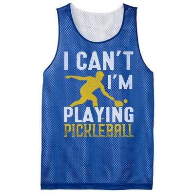 I Can't I'm Playing Pickleball Paddle Mesh Reversible Basketball Jersey Tank