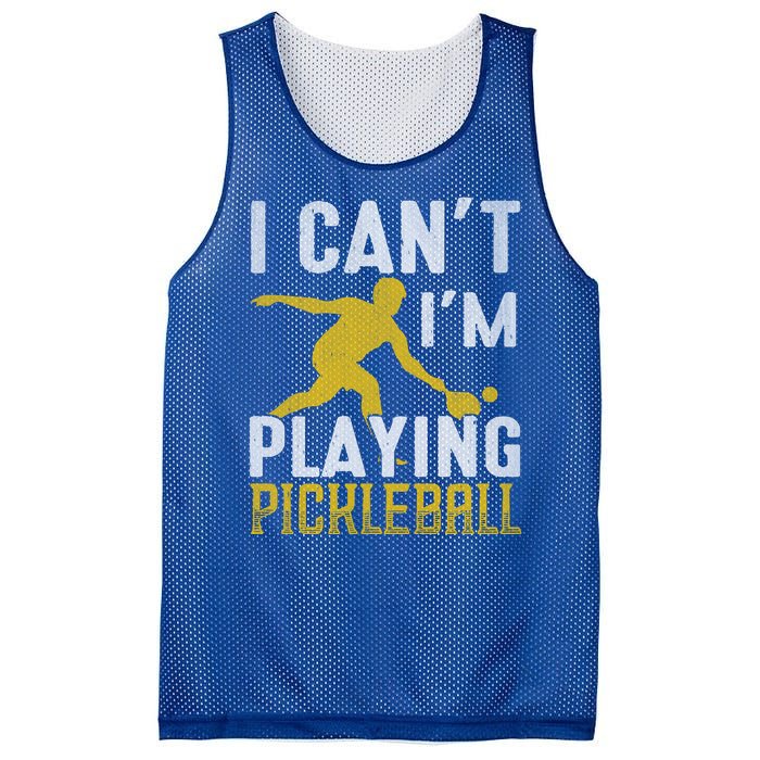 I Can't I'm Playing Pickleball Paddle Mesh Reversible Basketball Jersey Tank