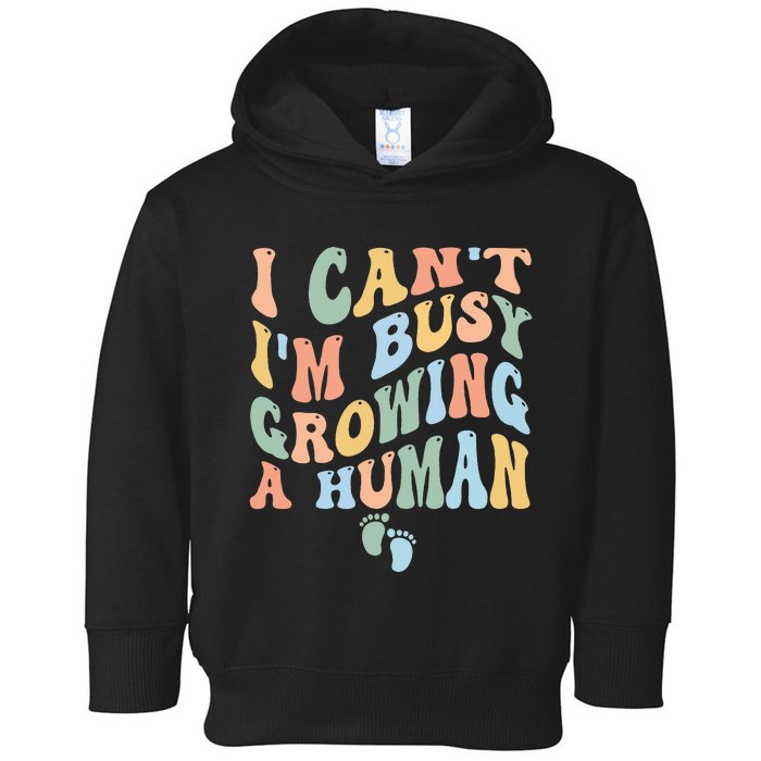 I Can't I'm Busy Growing A Human Toddler Hoodie