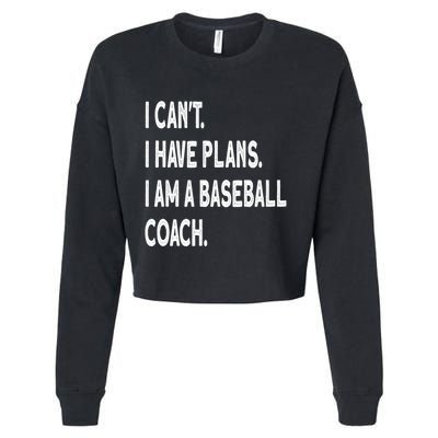 I Can't I Have Plans I Am A Baseball Coach Cool Gift Cropped Pullover Crew