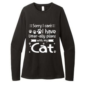 I Cant I Have Litterally Plans With My Cat Cat Gift Womens CVC Long Sleeve Shirt