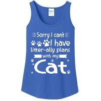 I Cant I Have Litterally Plans With My Cat Cat Gift Ladies Essential Tank