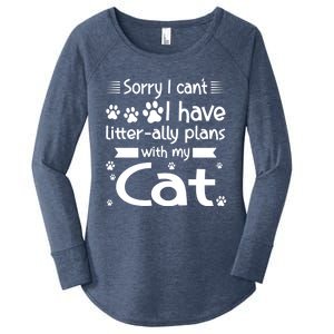 I Cant I Have Litterally Plans With My Cat Cat Gift Women's Perfect Tri Tunic Long Sleeve Shirt