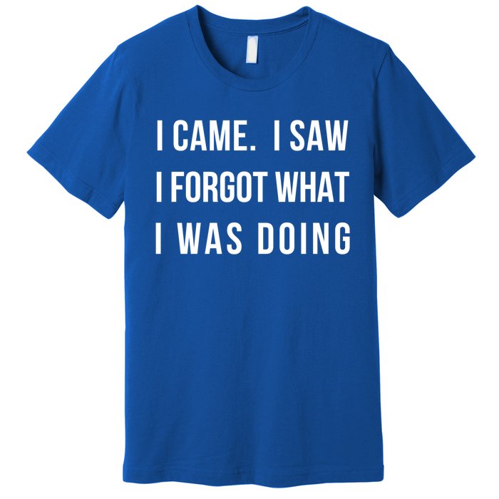 I Came I Saw I Forgot What I Was Doing Sarcastic Tee Gift Premium T-Shirt