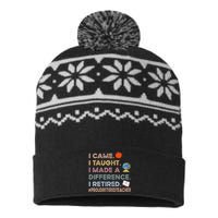 I Came I Taught I Made A Difference I Retired Funny Teacher USA-Made Snowflake Beanie