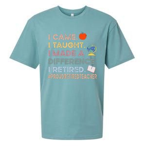 I Came I Taught I Made A Difference I Retired Funny Teacher Sueded Cloud Jersey T-Shirt