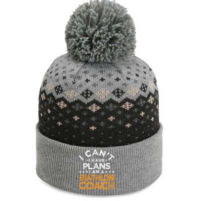 I Can't I Have Plans Biathlon Coach Funny Biathlete Humor Premium The Baniff Cuffed Pom Beanie