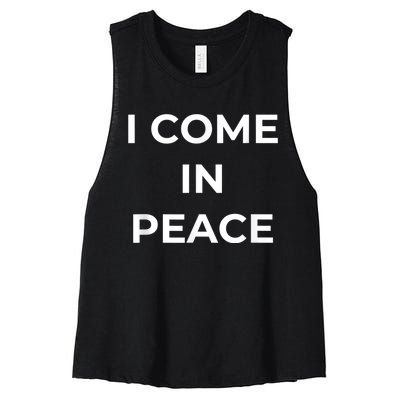 I COME IN PEACE & I'M PEACE Cute Funny Couple Matching New Women's Racerback Cropped Tank