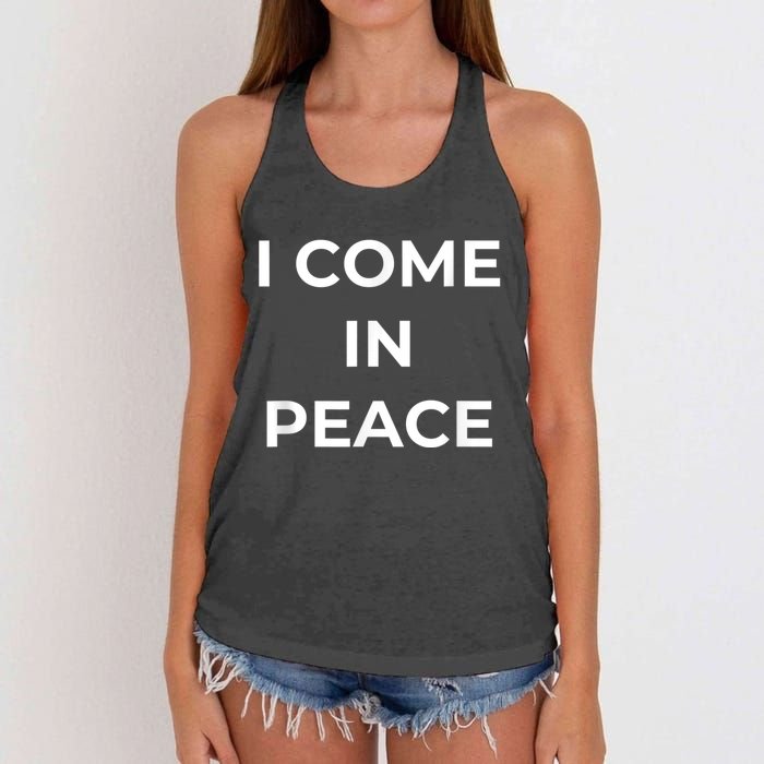 I COME IN PEACE & I'M PEACE Cute Funny Couple Matching New Women's Knotted Racerback Tank