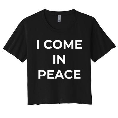 I COME IN PEACE & I'M PEACE Cute Funny Couple Matching New Women's Crop Top Tee