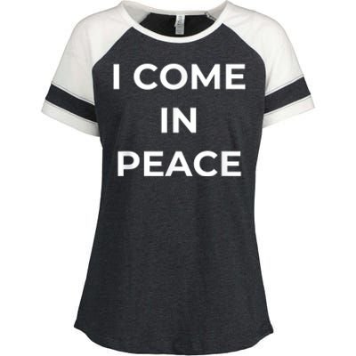 I COME IN PEACE & I'M PEACE Cute Funny Couple Matching New Enza Ladies Jersey Colorblock Tee