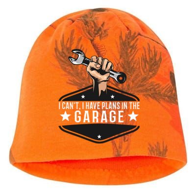 I Cant I Have Plans In The Garage Gift Kati - Camo Knit Beanie