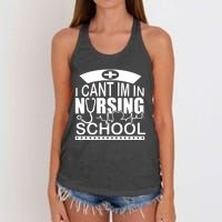 I Cant I'm In Nursing School T Women's Knotted Racerback Tank