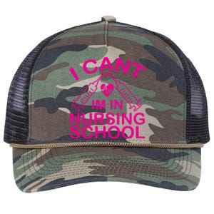 I Cant I'm In Nursing School T Retro Rope Trucker Hat Cap