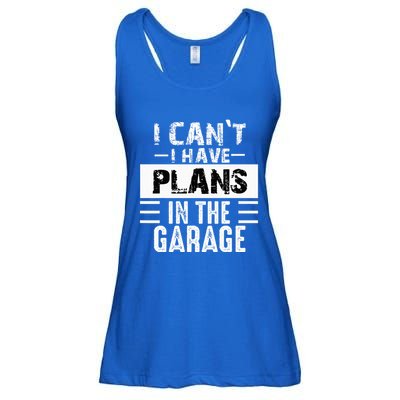 I Cant I Have Plans In The Garage Funny Retro Car Mechanic Ladies Essential Flowy Tank