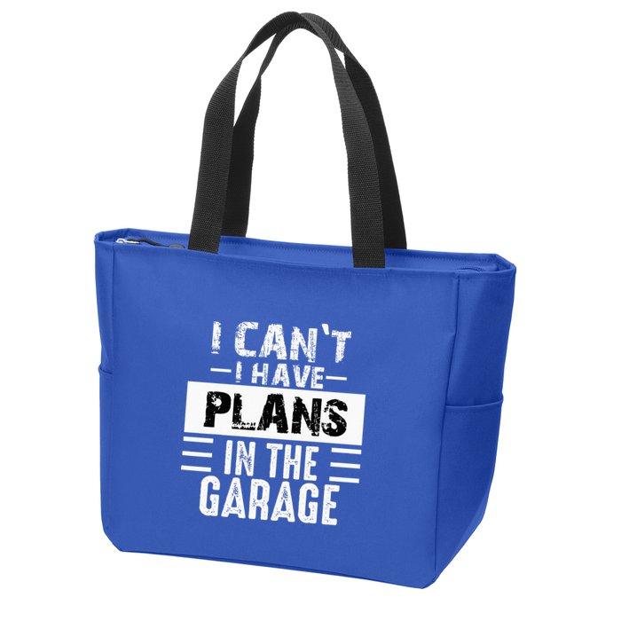 I Cant I Have Plans In The Garage Funny Retro Car Mechanic Zip Tote Bag