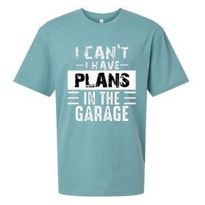 I Cant I Have Plans In The Garage Funny Retro Car Mechanic Sueded Cloud Jersey T-Shirt