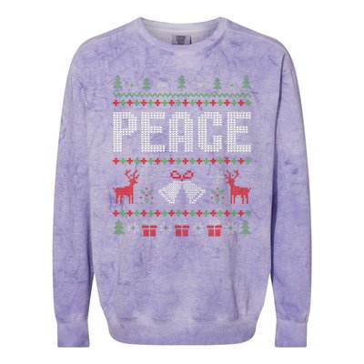 I Come In Peace IM Peace Matching Couple Christmas Pajamas Colorblast Crewneck Sweatshirt