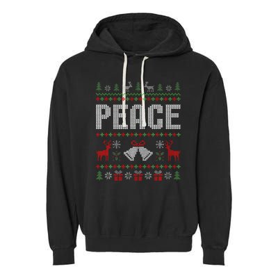 I Come In Peace IM Peace Matching Couple Christmas Pajamas Garment-Dyed Fleece Hoodie