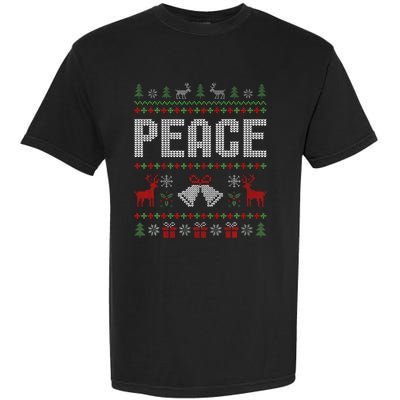 I Come In Peace IM Peace Matching Couple Christmas Pajamas Garment-Dyed Heavyweight T-Shirt