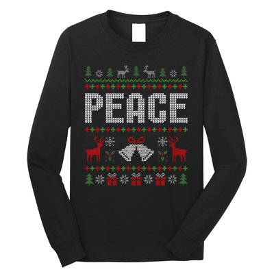 I Come In Peace IM Peace Matching Couple Christmas Pajamas Long Sleeve Shirt