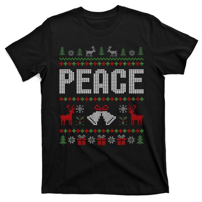 I Come In Peace IM Peace Matching Couple Christmas Pajamas T-Shirt