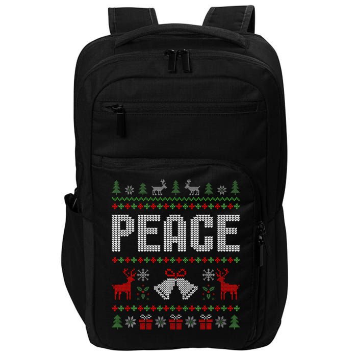 I Come In Peace IM Peace Matching Couple Christmas Pajamas Impact Tech Backpack