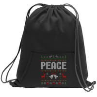 I Come In Peace IM Peace Matching Couple Christmas Pajamas Sweatshirt Cinch Pack Bag