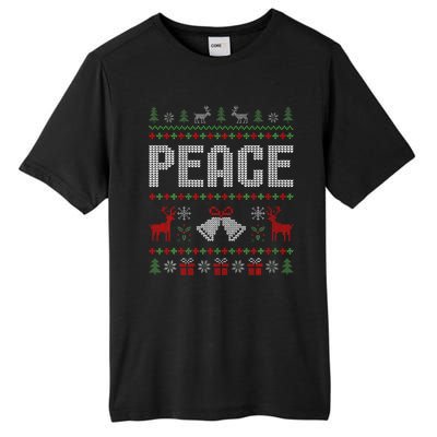 I Come In Peace IM Peace Matching Couple Christmas Pajamas Tall Fusion ChromaSoft Performance T-Shirt