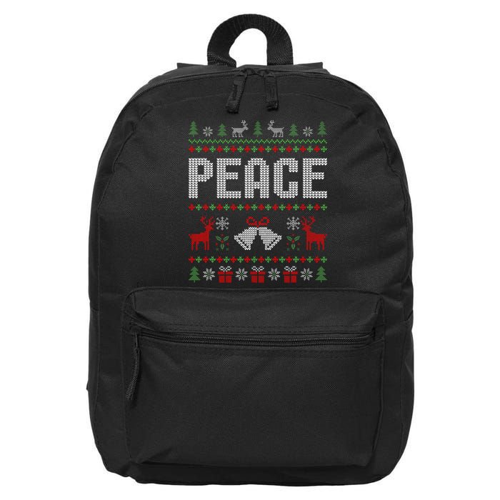 I Come In Peace IM Peace Matching Couple Christmas Pajamas 16 in Basic Backpack