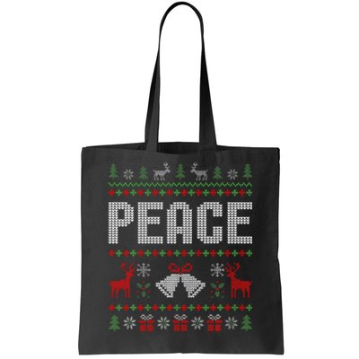 I Come In Peace IM Peace Matching Couple Christmas Pajamas Tote Bag