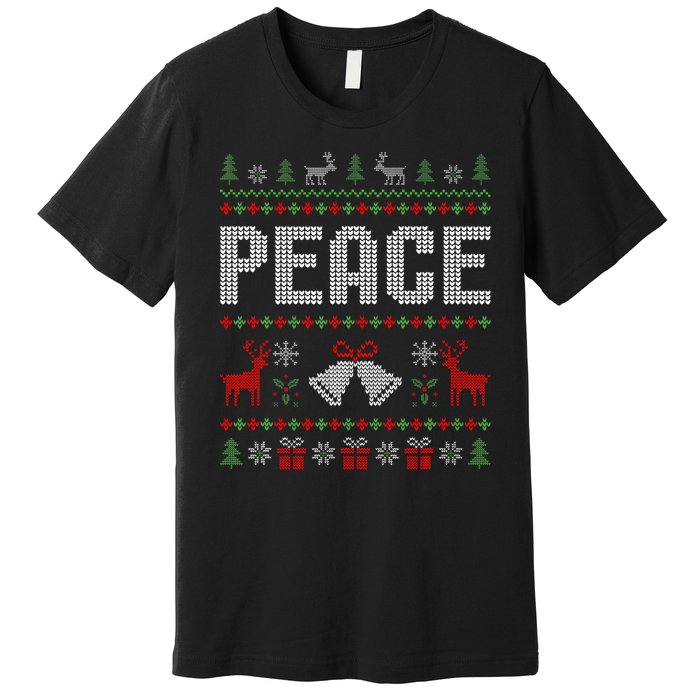 I Come In Peace IM Peace Matching Couple Christmas Pajamas Premium T-Shirt