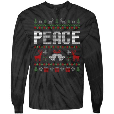 I Come In Peace IM Peace Matching Couple Christmas Pajamas Tie-Dye Long Sleeve Shirt